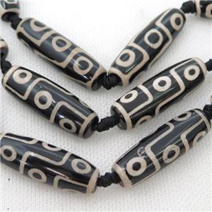 white black Tibetan Dzi Agate rice beads, eye, approx 14-40mm