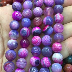fuchsia dragonVeins Agate Beads, faceted round, approx 10mm dia