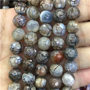 coffee dragonVeins Agate Beads, faceted round, approx 8mm dia