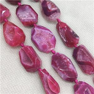 red Agate Geode Druzy Beads, freeform, approx 10-35mm