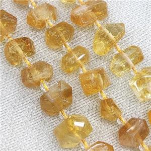 natural Citrine bullet Beads, approx 10-18mm