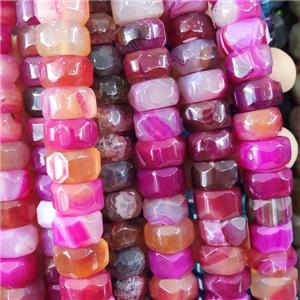 Hotpink Agate Beads Faceted Rondelle Dye, approx 8-15mm