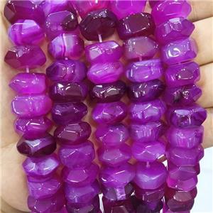 Hotpink Agate Beads Faceted Rondelle Dye, approx 8-15mm