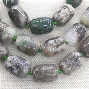 green Cherry Montana Agate barrel Beads, approx 14-20mm