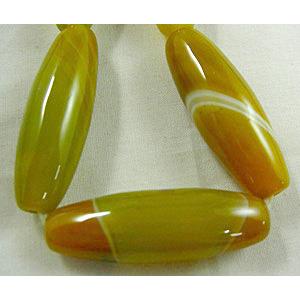 Natural Agate beads, oval, 13.5x40mm, 10pcs per st