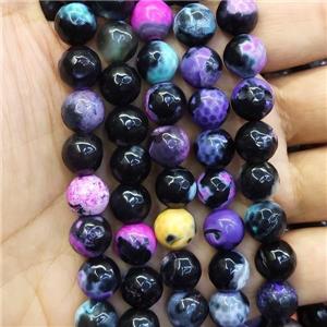 faceted round black Agate Beads, dye, approx 10mm dia