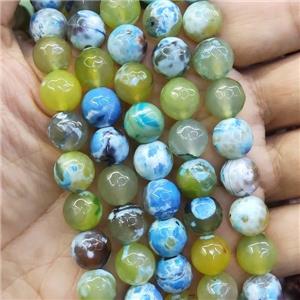 faceted round Agate Beads, dye, approx 10mm dia