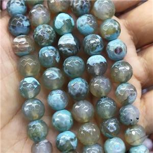 faceted round Agate Beads, dye, approx 10mm dia