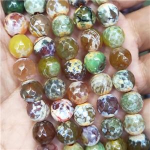 faceted round fire Agate Beads, approx 10mm dia