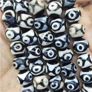 Tibetan Dzi Agate Beads, round, eye, approx 10mm dia, 38pcs per st