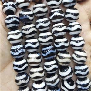 round Tibetan Dzi Agate Beads, wave, approx 10mm dia, 38pcs per st