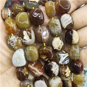 natural Agate Beads, freeform, coffee dye, approx 14-17mm