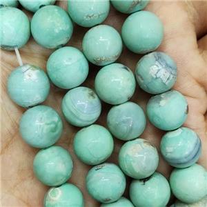 round green Agate beads, dye, approx 12mm dia