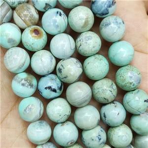 Turq Agate Beads Smooth Round, approx 12mm dia