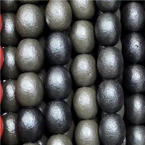Black Obsidian Beads Matte Barrel, approx 15-20mm, 18pcs per st
