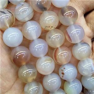 Natural Agate Beads Smooth Round, approx 14mm, 28pcs per st