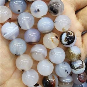 Natural Agate Beads Round Smooth, approx 14mm, 28pcs per st