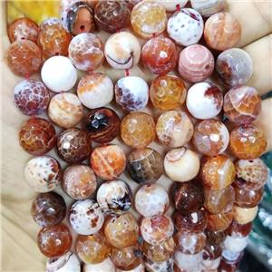 Red Fire Agate Beads Faceted Round B-Grade, approx 14mm dia