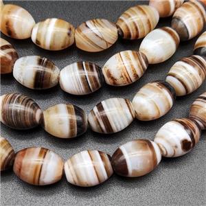 Coffee Striped Agate Barrel Beads Natural Color, approx 10-14mm