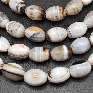 White Striped Agate Barrel Beads Natural Color, approx 10-14mm