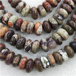 Ocean Jasper Beads Smooth Rondelle Multicolor, approx 12mm