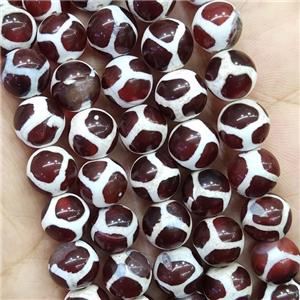 Tibetan Agate Beads Smooth Round Red Football, approx 10mm dia