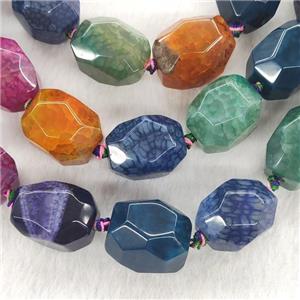 Natural Agate Beads Faceted Dye, approx 15-20mm