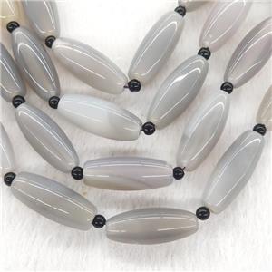 Natural Gray Agate Rice Beads Smooth, approx 12-30mm