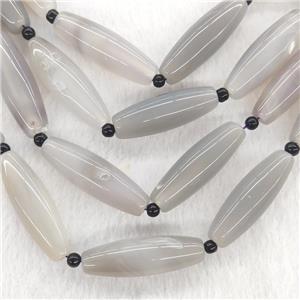 Natural Gray Agate Rice Beads, approx 12-38mm