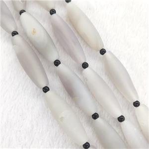Natural Gray Agate Rice Beads Matte, approx 12-38mm