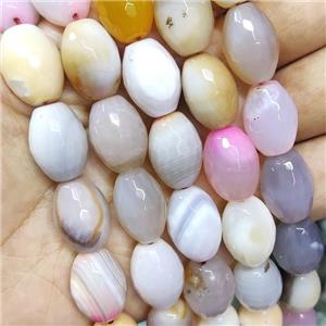 Agate Beads Faceted Barrel, approx 13-18mm