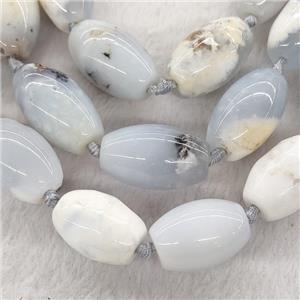 Blue Chalcedony Agate Barrel Beads Smooth, approx 18-25mm