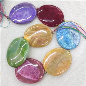 Natural Agate Slice Beads Dye Mix Color, approx 35-50mm