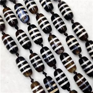 Tibetan DZi Agate Beads Barrel Line, approx 10-20mm, 18pcs per st