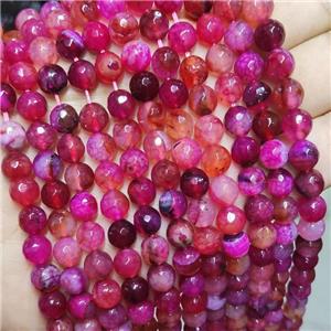 Red Agate Beads Faceted Round Dye, approx 8mm dia