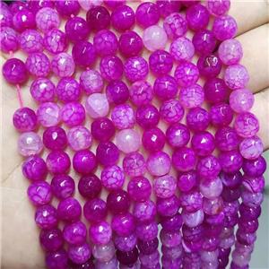 Hotpink Agate Beads Faceted Round Dye, approx 8mm dia