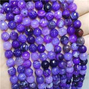 Purple Agate Beads Faceted Round Dye, approx 8mm dia