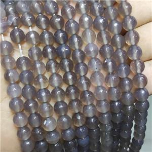 Gray Agate Beads Faceted Round Dye, approx 8mm dia