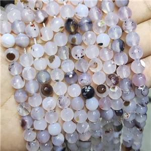 White Agate Beads Faceted Round Dye, approx 8mm dia