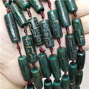 Green Tibetan Agate Rice Beads Evil Eye, approx 10-30mm, 10pcs per st