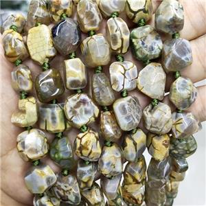 Olive Dragon Veins Agate Beads Freeform, approx 10-15mm