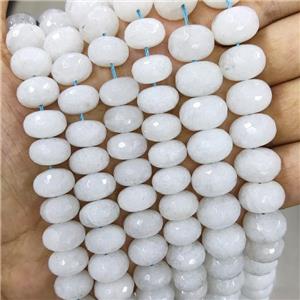 White Crystal Quartz Beads Faceted Rondelle, approx 12mm