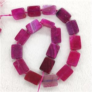 Hotpink Veins Agate Rectangle Beads, approx 15-20mm