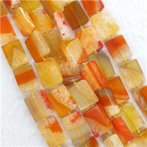 Orange Agate Rectangle Beads Dye, approx 15-20mm