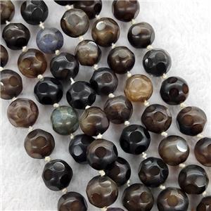 Natural Agate Round Beads Faceted Dye Mix Color, approx 14mm