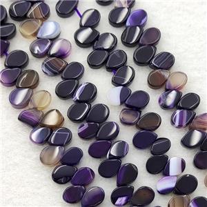 Purple Stripe Agate Teardrop Beads Topdrilled, approx 5-8mm