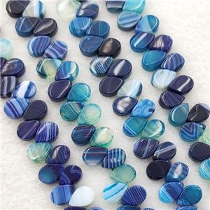 Blue Stripe Agate Teardrop Beads Topdrilled, approx 5-8mm