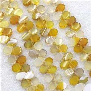 Yellow Stripe Agate Teardrop Beads Topdrilled, approx 5-8mm