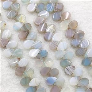 Gray Stripe Agate Teardrop Beads Topdrilled, approx 5-8mm