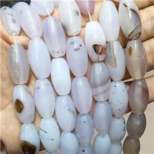 Natural Agate Beads Rice Gray White, approx 13-25mm, 13pcs per st